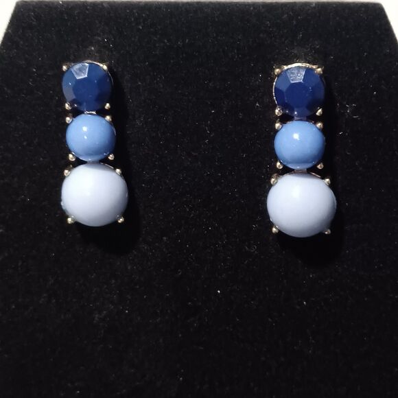 Source Unknown Jewelry - Vintage Silver-Toned Blue Ombre Post Dangle Earrings